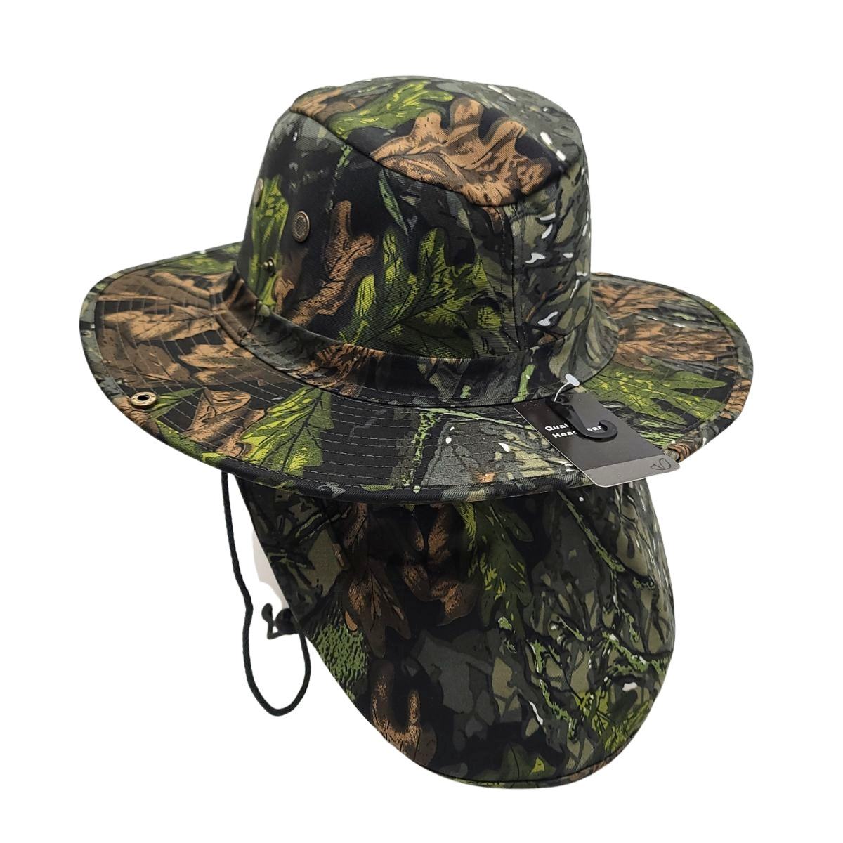 Safari Hat with Neck Cover, Solid, Various Colours & Sizes