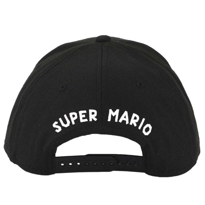 Super Mario Brothers Mario Embroidered Symbol Black Snapback Hat 0RSMB