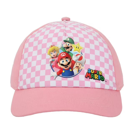 Youth - Super Mario Bros. Group Shot Checkered Kids Snapback Hat, XLSMB