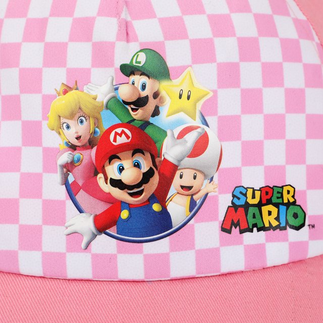 Youth - Super Mario Bros. Group Shot Checkered Kids Snapback Hat, XLSMB