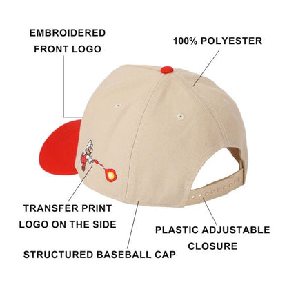 Super Mario - Fire Mario Red & White Retro Snapback Hat, YSSMB