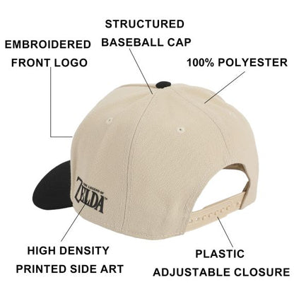 THE LEGEND OF ZELDA  -  Adjustable Embroidered Snapback Cap "Hylian Shield", 4NNTN