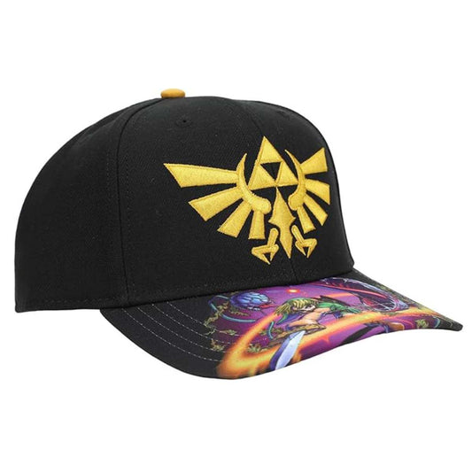 The Legend of Zelda Ocarina of Time Triforce Screen Print Bill Snapback Cap, T2ZOT