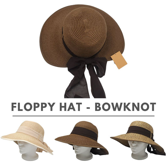 Floppy Hat - Bowknot, Multi-Coloured, Adjustable