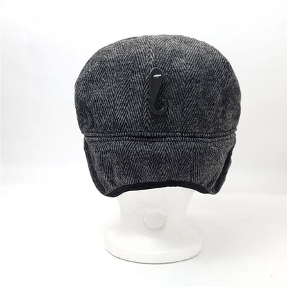 Ivy w/Earflap Cap - IVE2341, 100% Wool, Herringbone, 3 Sizes