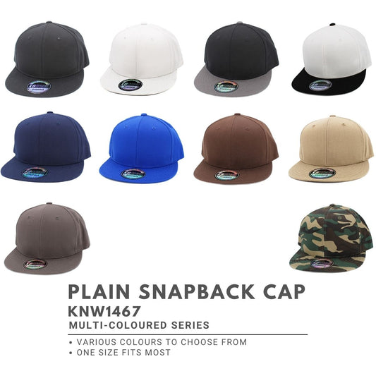 Plain Snapback cap (KNW1467) - Multi-Coloured, Adjustable