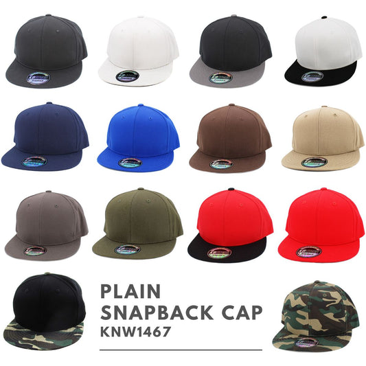 Plain Snapback cap (KNW1467) - Multi-Coloured, Adjustable