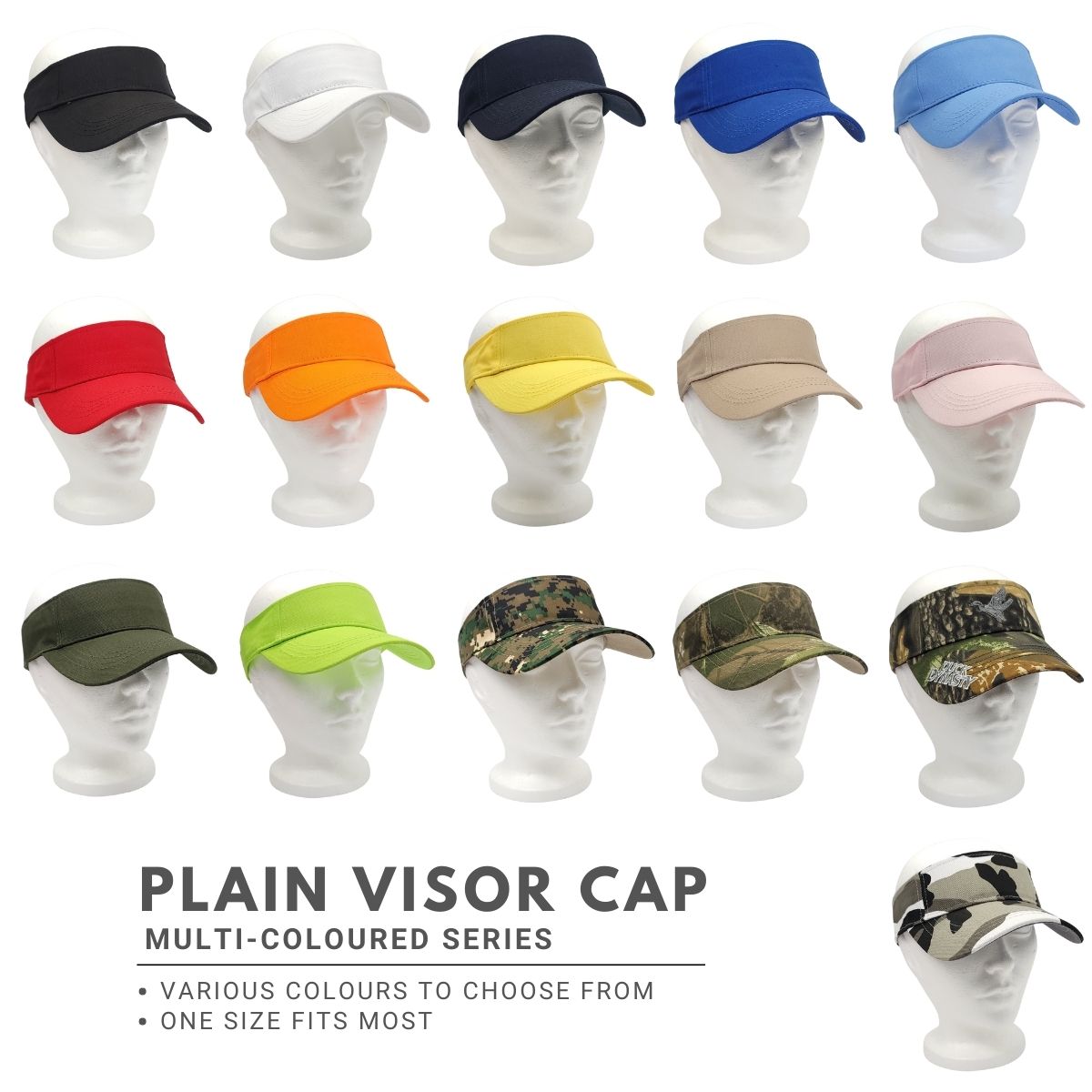 Plain Visor Cap - Various Colours, Adjustable – K&K Cap & Hat Wholesale
