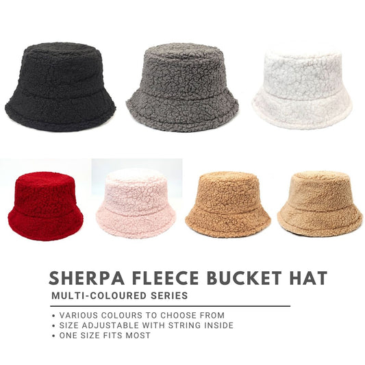 Sherpa Fleece Bucket Hat - Multi-Coloured